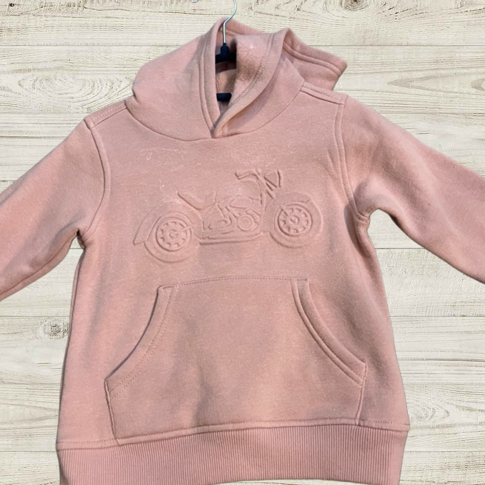 Toddler Pink Hoodie with Embossed Design